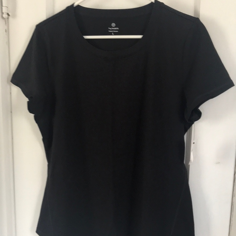 Talbots Black Women's Crewneck Short Sleeve Top. New with tags. Size L.